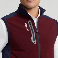 RLX Golf Gilet - Tech Terry Vest - Harvard Wine AW23 -Golf Fashion Shop rlx golf gilet tech terry vest harvard wine aw23 golfposer 32