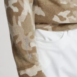 RLX Golf Hoodie - Cashmere Knit Pullover - Player Camo SS23 -Golf Fashion Shop rlx golf hoodie cashmere knit pullover player camo ss23 785899361001 b