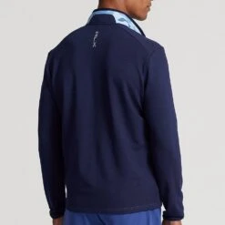 RLX Golf Jacket - Camo Quilted Coolwool - Mid Blue SS23 -Golf Fashion Shop rlx golf jacket camo quilted coolwool mid blue ss23 785899289001 c