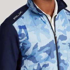 RLX Golf Jacket - Camo Quilted Coolwool - Mid Blue SS23 -Golf Fashion Shop rlx golf jacket camo quilted coolwool mid blue ss23 785899289001 d
