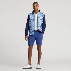 RLX Golf Jacket - Camo Quilted Coolwool - Mid Blue SS23 -Golf Fashion Shop rlx golf jacket camo quilted coolwool mid blue ss23 785899289001 e