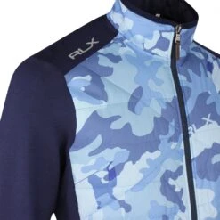 RLX Golf Jacket - Camo Quilted Coolwool - Mid Blue SS23 -Golf Fashion Shop rlx golf jacket camo quilted coolwool mid blue ss23 785899289001 n