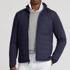 RLX Golf Jacket - Quilted Coolwool FZ - Refined Navy AW23 -Golf Fashion Shop rlx golf jacket quilted coolwool fz refined navy aw23 1