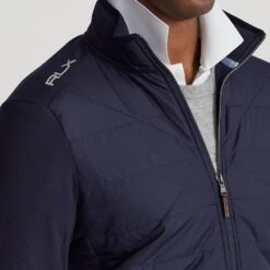 RLX Golf Jacket - Quilted Coolwool FZ - Refined Navy AW23 -Golf Fashion Shop rlx golf jacket quilted coolwool fz refined navy aw23 2