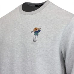 RLX Golf Jumper - Bear Logo Crew Neck - Andover Heather AW23 -Golf Fashion Shop rlx golf jumper bear logo crew neck andover heather aw23 image 33
