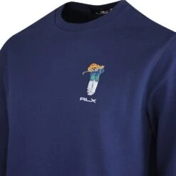 RLX Golf Jumper - Bear Logo Crew Neck - Refined Navy AW23 -Golf Fashion Shop rlx golf jumper bear logo crew neck refined navy aw23 785919997001 101