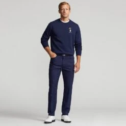 RLX Golf Jumper - Bear Logo Crew Neck - Refined Navy AW23 -Golf Fashion Shop rlx golf jumper bear logo crew neck refined navy aw23 785919997001 85