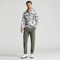 RLX Golf Pullover - Camo Driver Printed QZ - Peak Grey AW23 -Golf Fashion Shop rlx golf pullover camo driver printed qz peak grey aw23 golfposer 15