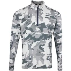 RLX Golf Pullover - Camo Driver Printed QZ - Peak Grey AW23