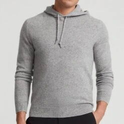 RLX Golf Pullover - Cashmere Hoodie - Steel Grey Heather AW23 -Golf Fashion Shop rlx golf pullover cashmere hoodie steel grey heather aw23 golfposer 36