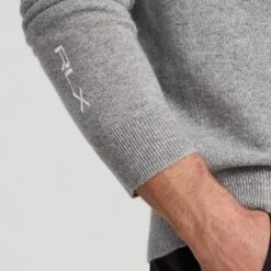 RLX Golf Pullover - Cashmere Hoodie - Steel Grey Heather AW23 -Golf Fashion Shop rlx golf pullover cashmere hoodie steel grey heather aw23 golfposer 37