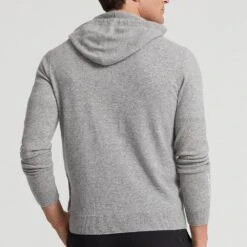 RLX Golf Pullover - Cashmere Hoodie - Steel Grey Heather AW23 -Golf Fashion Shop rlx golf pullover cashmere hoodie steel grey heather aw23 golfposer 38