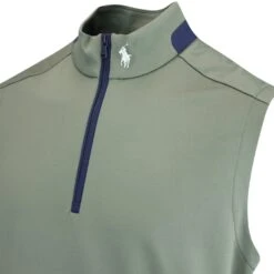 RLX Golf Pullover - PP Tour Vest - Fossil Green AW23 -Golf Fashion Shop rlx golf pullover pp tour vest fossil green aw23 image 84
