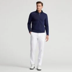 RLX Golf Pullover - Quilted Tech Jersey - Refined Navy AW23 -Golf Fashion Shop rlx golf pullover quilted tech jersey refined navy aw23 785915863003 16