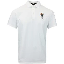RLX Golf Shirt - Airtech Bear Logo Polo - Ceramic White AW23