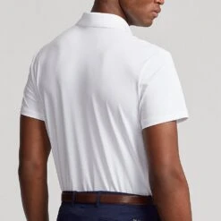 RLX Golf Shirt - Airtech Bear Logo Polo - Ceramic White AW23 -Golf Fashion Shop rlx golf shirt airtech bear logo polo ceramic white aw23 785915864001 68