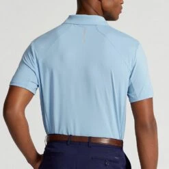 RLX Golf Shirt - Peached Airflow - Powder Blue SS23 -Golf Fashion Shop rlx golf shirt peached airflow powder blue ss23 785899228 002 10