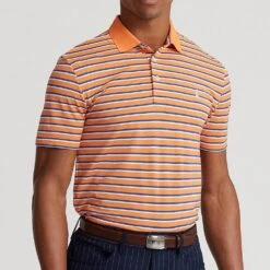 RLX Golf Shirt - PP Stripe Tour Pique - Classic Peach SS23 -Golf Fashion Shop rlx golf shirt pp stripe tour pique classic peach ss23 785899297 002 21