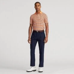 RLX Golf Shirt - PP Stripe Tour Pique - Classic Peach SS23 -Golf Fashion Shop rlx golf shirt pp stripe tour pique classic peach ss23 785899297 002 24
