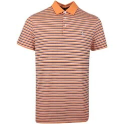 RLX Golf Shirt - PP Stripe Tour Pique - Classic Peach SS23