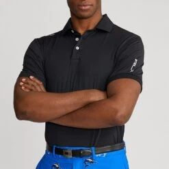 RLX Golf Shirt - Solid Airflow Polo - Polo Black AW23 -Golf Fashion Shop rlx golf shirt solid airflow polo polo black aw23 785865186003 e