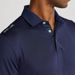 RLX Golf Shirt - Solid Airflow Polo - Refined Navy AW23 -Golf Fashion Shop rlx golf shirt solid airflow polo refined navy aw23 785865186001 b