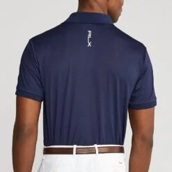 RLX Golf Shirt - Solid Airflow Polo - Refined Navy AW23 -Golf Fashion Shop rlx golf shirt solid airflow polo refined navy aw23 785865186001 c