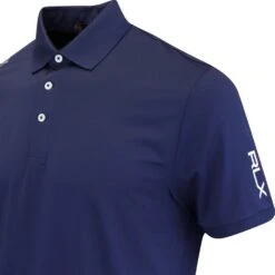 RLX Golf Shirt - Solid Airflow Polo - Refined Navy AW23 -Golf Fashion Shop rlx golf shirt solid airflow polo refined navy aw23 ralph lauren 129
