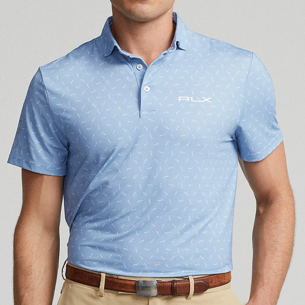 RLX Golf Shirt - Tossed Logo Printed Airflow - Vessel Blue AW23 7 RLX Golf Shirt - Tossed Logo Printed Airflow - Vessel Blue AW23 - Image 5