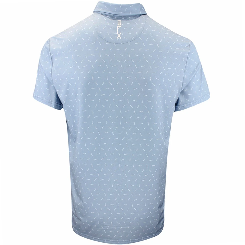 RLX Golf Shirt - Tossed Logo Printed Airflow - Vessel Blue AW23 5 RLX Golf Shirt - Tossed Logo Printed Airflow - Vessel Blue AW23 - Image 3