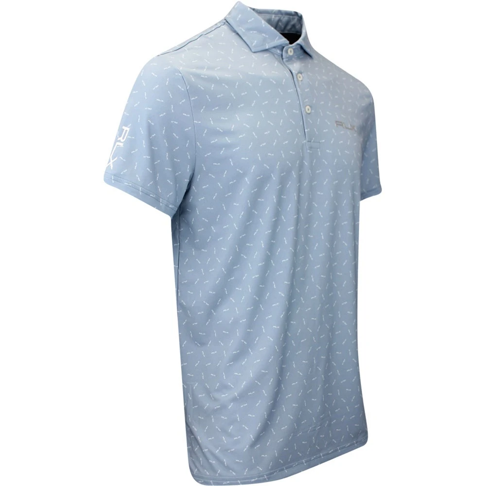 RLX Golf Shirt - Tossed Logo Printed Airflow - Vessel Blue AW23 4 RLX Golf Shirt - Tossed Logo Printed Airflow - Vessel Blue AW23 - Image 2