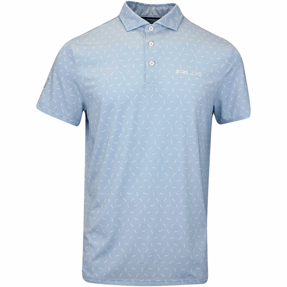 RLX Golf Shirt - Tossed Logo Printed Airflow - Vessel Blue AW23 3 RLX Golf Shirt - Tossed Logo Printed Airflow - Vessel Blue AW23