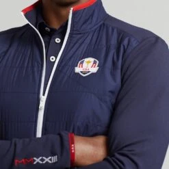 RLX Golf Pullover - Ryder Cup Quilted Coolwool - Team USA 2023 -Golf Fashion Shop rlx ralph lauren detail shot 0040 s7 1487939 alternate4